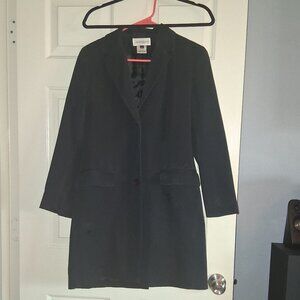 Vintage Bloomingdales Black Long Coat With Shoulder Pads